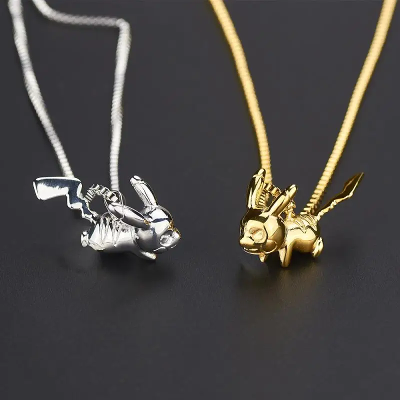 

Spot Pokmon Pikachu Anime Fashion Necklace Titanium Steel Pendant Stainless Steel Jewelry Christmas Children's Gift