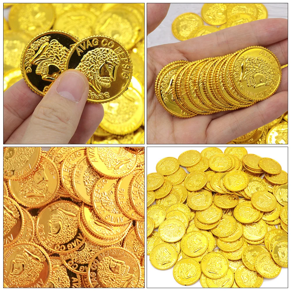 

200pcs Gold Coins Gold Coins Props Funny Game Playing Toys