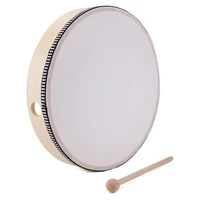 10 inch tambourine percussion instrument for portable wooden tambourine drum with drumstick percussion musical toy