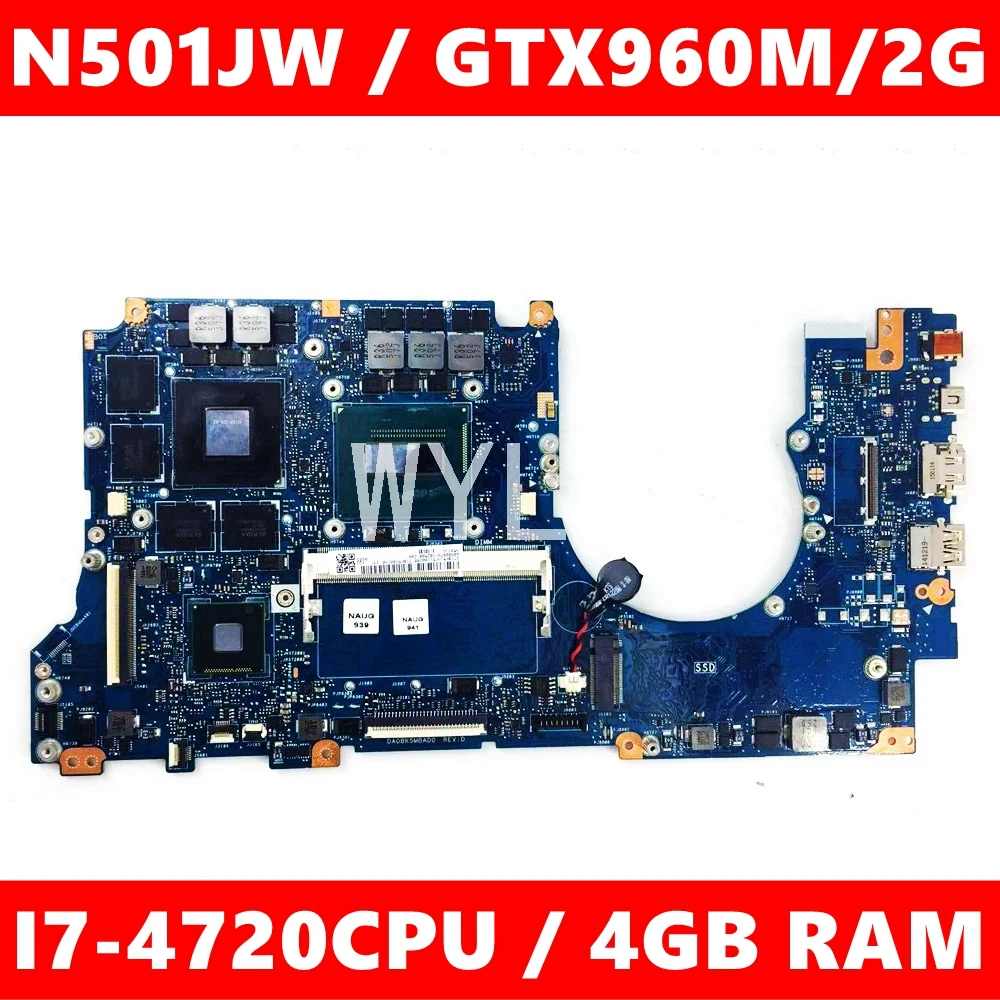 Материнская плата N501JW 4 Гб ОЗУ материнская для ноутбука ASUS G501J UX50JW FX60J UX501J