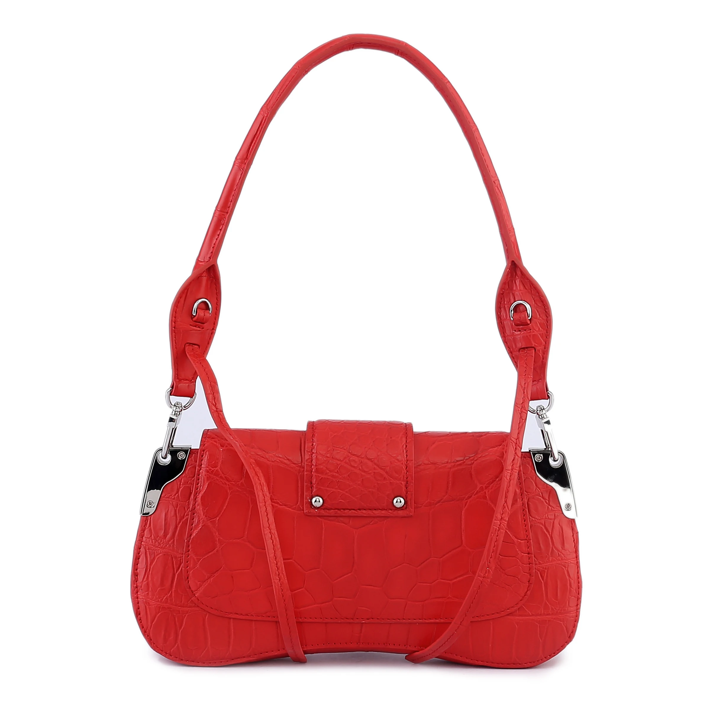 Новинка 2019 женская сумка через плечо из натуральной крокодиловой кожи красного