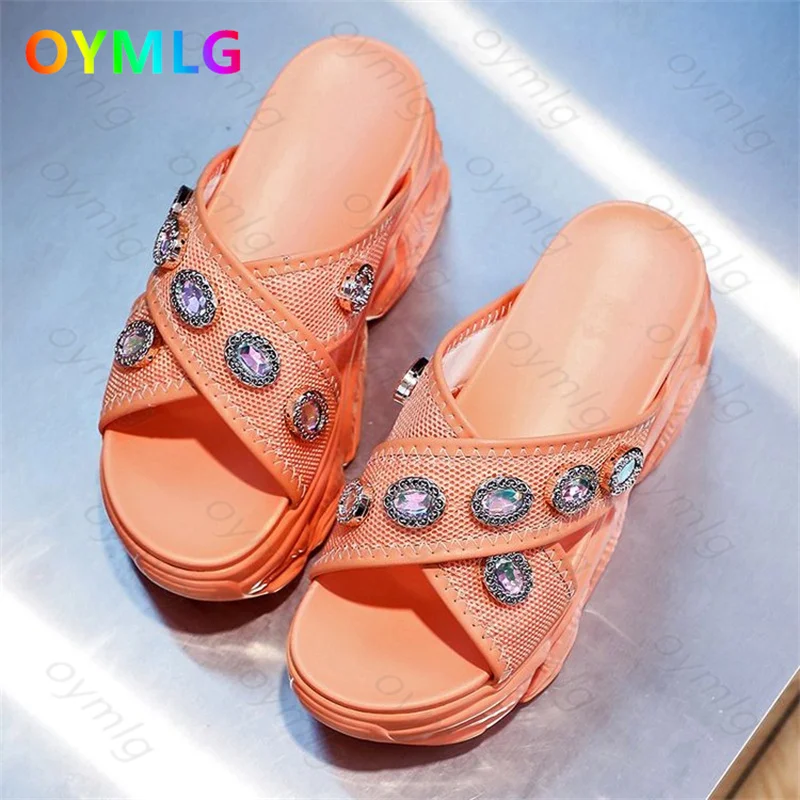 

Women's sandals women 2021 summer new fashion platform sandals women open-toed sponge cake bottom rhinestone sandals women