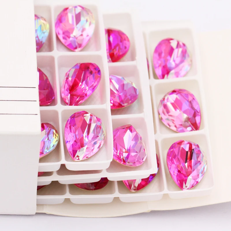 PIPATIAN капля Роза LS сверкающие стразы россыпью клей на изготовление одежды