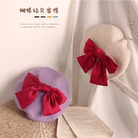 2021 fashion new baby princess kids girls caps berets lovely bowknot beanies hats spring autumn winter toddler girls hats 2 6t
