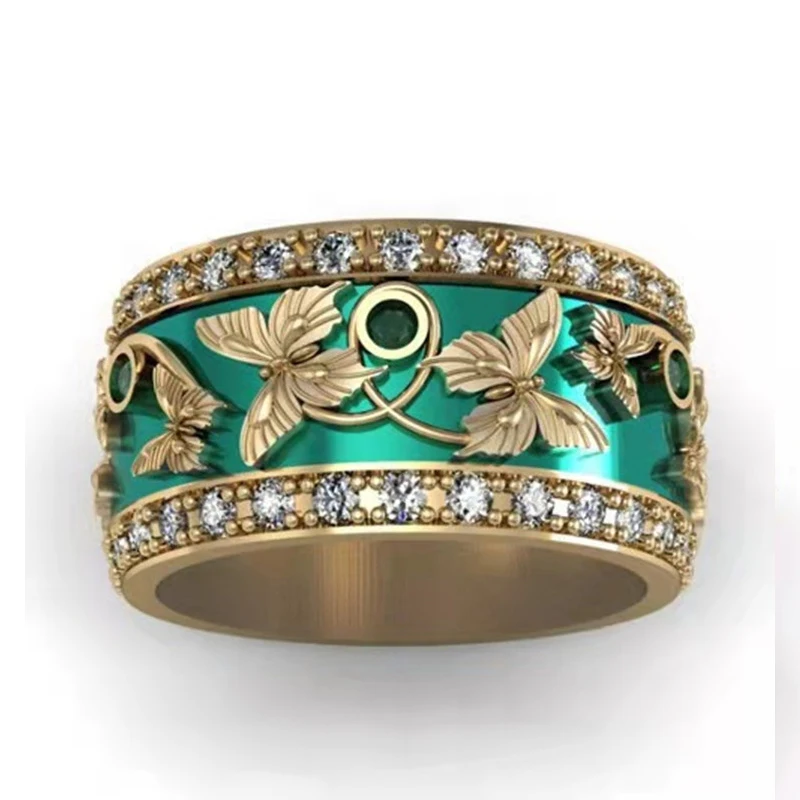 Горячая Распродажа ювелирных изделий Зеленая бабочка инкрустированные женское