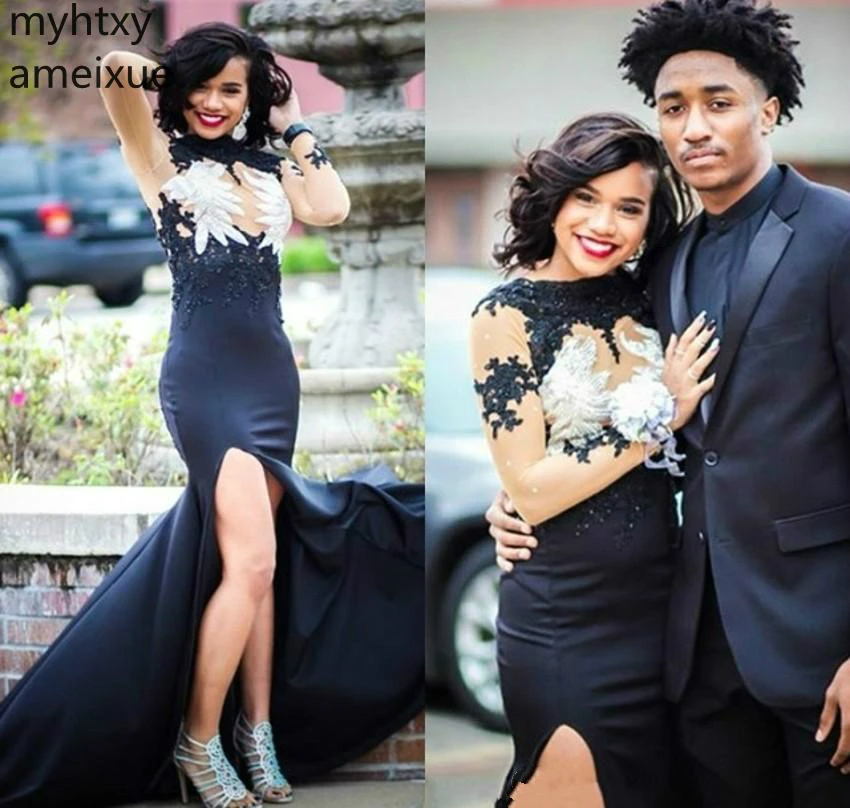 Новые темно-синие сапфировые сексуальные платья для выпускного вечера 2021