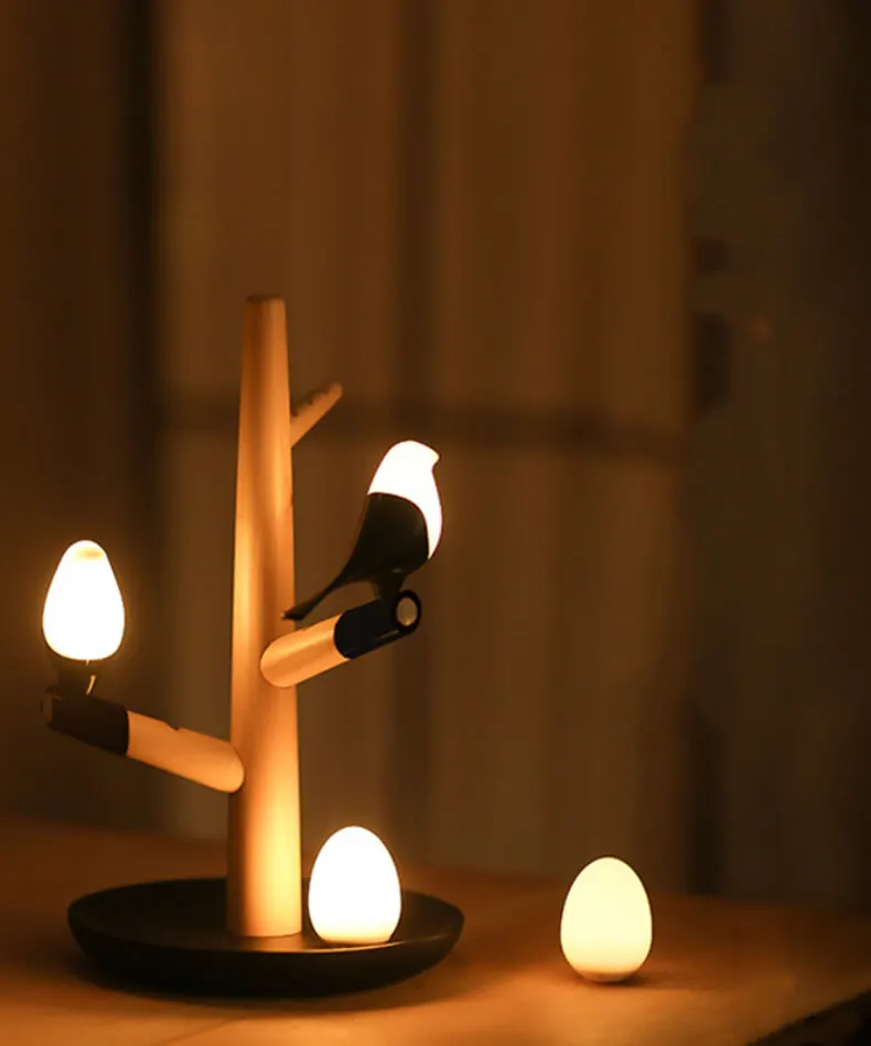 Magpie Bird USB зарядное устройство ночной Светильник Интеллектуальный Вибрационный индукционный светодиодный настольный светильник маленькие яйца светодиодный светильник домашний декор Новинка подарки