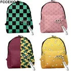 Холщовый Рюкзак Demon Slayer Kimetsu no Yaiba, школьные ранцы Tomioka Giyuu для девочек, дорожная сумка для ноутбука для мальчиков