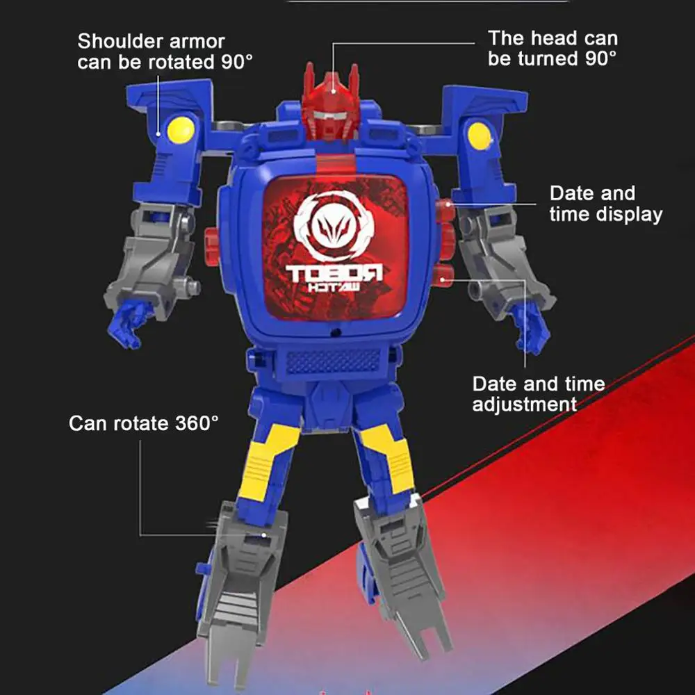 

Creative Children's Watch Cartoon Doll Deformation Toy Electronic Robot Watch Cartoon Transformation Wristwatch Toy For Boy Gift