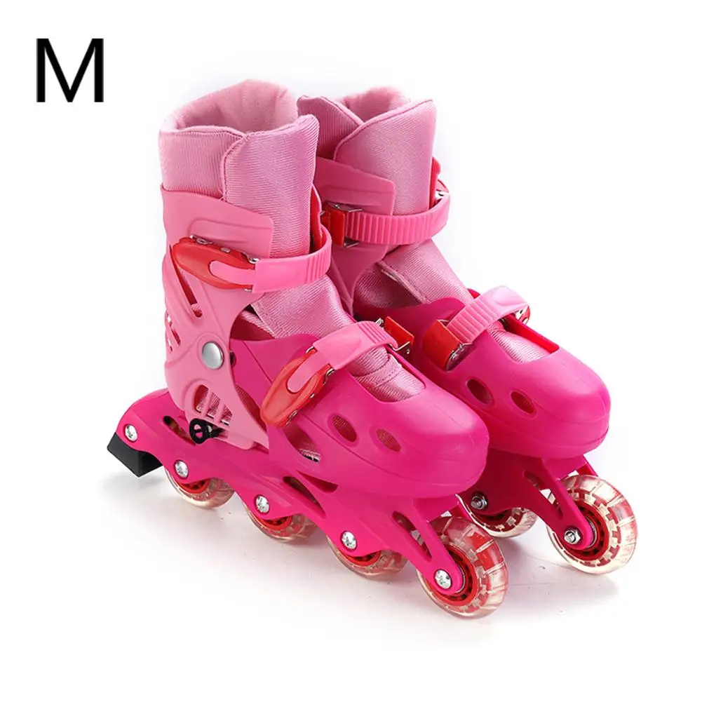 Pink M 1 пара высоких качественный ролик обувь Регулируемый Инлайн ролики с расположением колес в линию универсальный для начинающих воздухопроницаемая комфортная обувь роликовые коньки - Цвет: Pink M