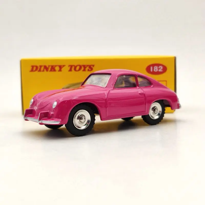 

1/43 DeAgostini Dinky Toys 182 For P~sche 356A Coupe Pink Diecast Models Auto Car Gift Collection