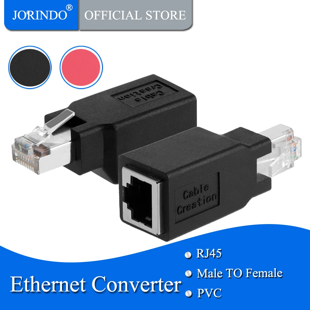 Jorinдо Cat6/Cat5e Ethernet RJ45 адаптер кроссовера для подключения 2 компьютеров со