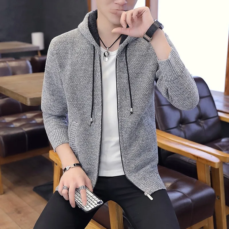 

Varsanol Mens Sweaters Cardigan Full Sleeves Sweater Loose Basic Knitted Coat Zipper Tops Fashion Winter Clothes M-3XL New