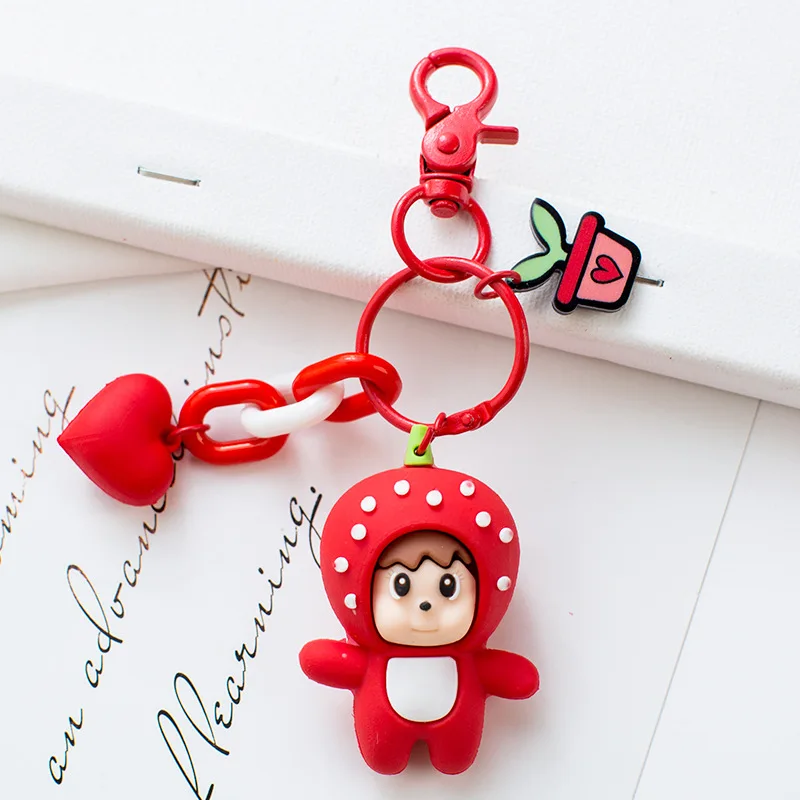 

Fruit Doll Key Chain Cute Bag Pendant Key Chain Creative Exquisite High Quality SchoolbagDecoration Keyring Girl Best LikeGift