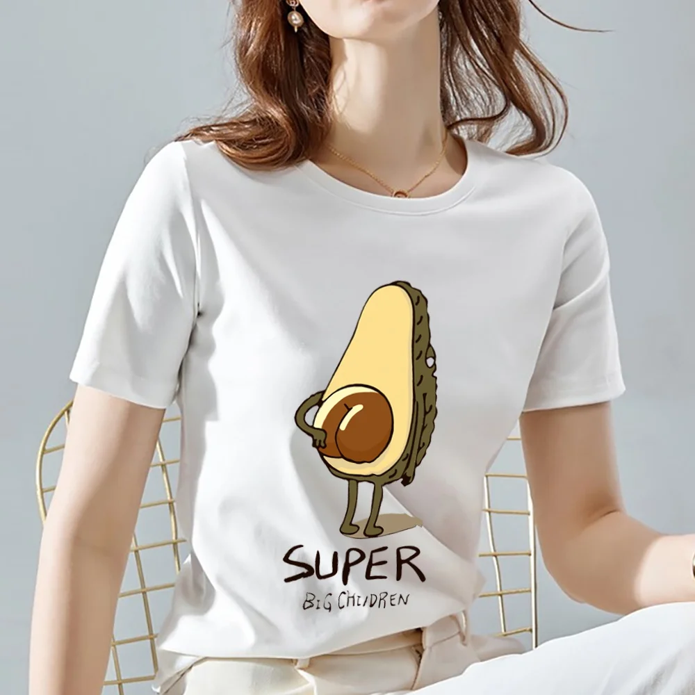 

Женские футболки белые универсальные топы с рисунком авокадо из серии с коротким рукавом Уличная мода женская футболка с принтом женская о...