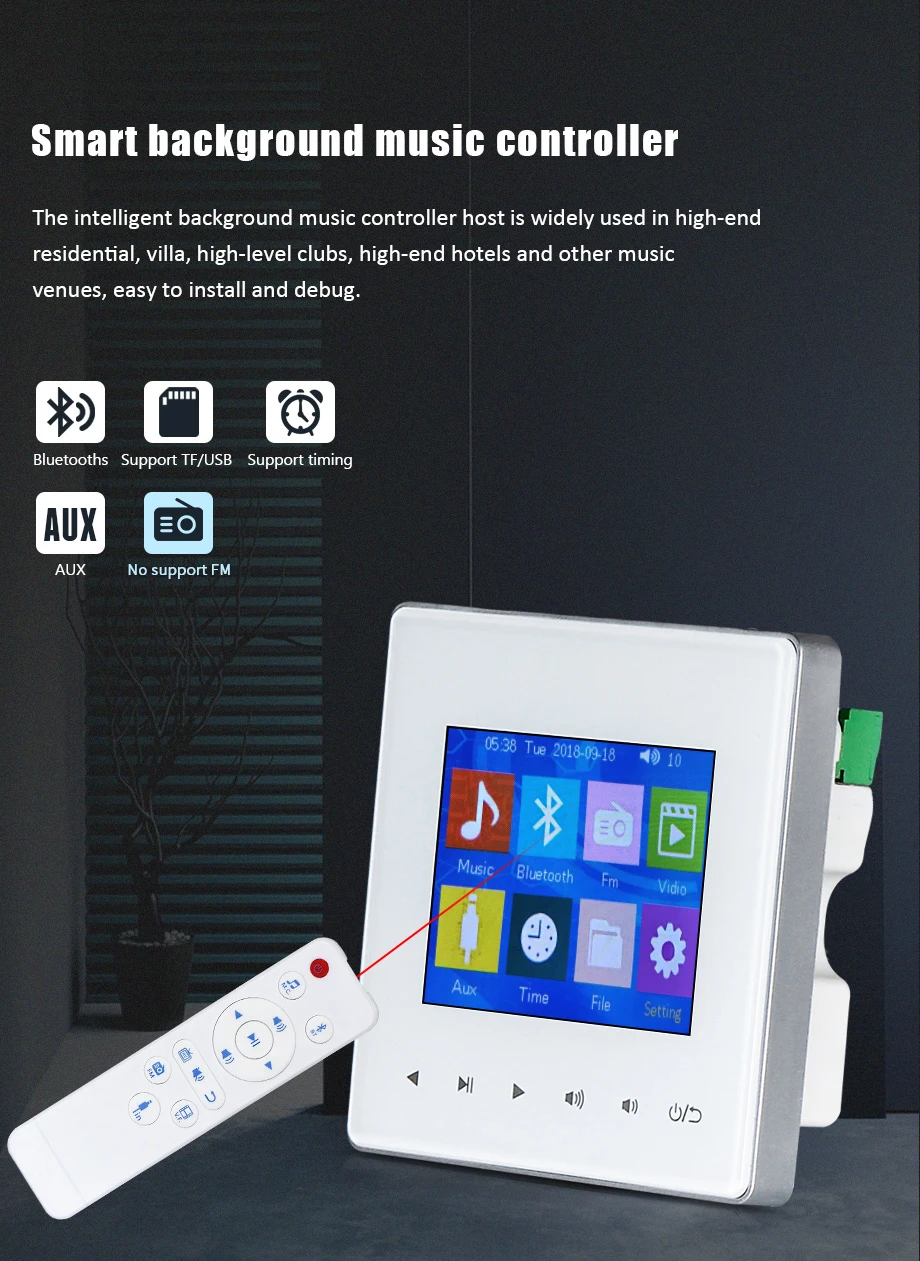 Oupushi AG-3 домашний усилитель Bluetooth цифровой стерео усилитель в стену усилитель с сенсорным ключом