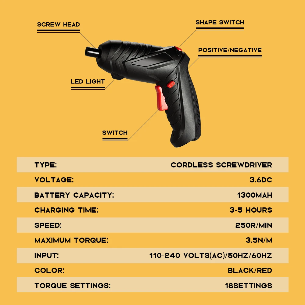 Электрическая аккумуляторная отвертка 3 6 В ударный БЕСКЛЮЧЕВОЙ патрон зарядный