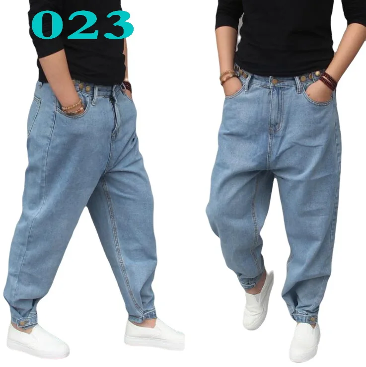 Young Men Street Dance Jeans Baggy Jeans Harem Denim Pants Men's Loose Skateboard Baggy Jeans Flying Squirrel Pants