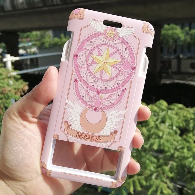 Anime Sakura Card Captor Card Case Keychain Keyring Lanyard Lady Cute Fun ID Card Pass Badge Phone Holder Cosplay Props Gift