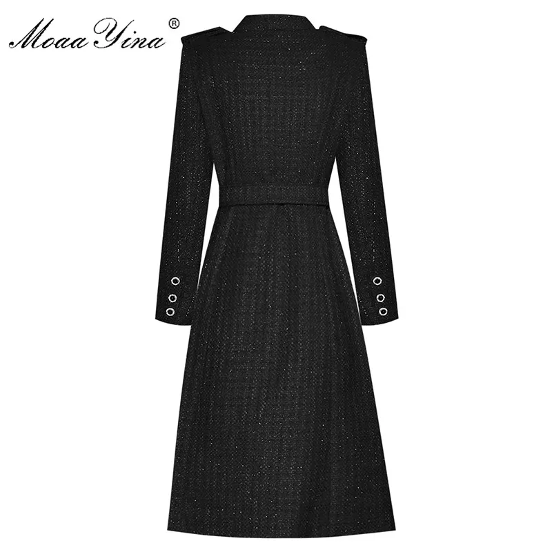 Модная дизайнерская шерстяная ветровка MoaaYina пальто Осеннее женское однобортное