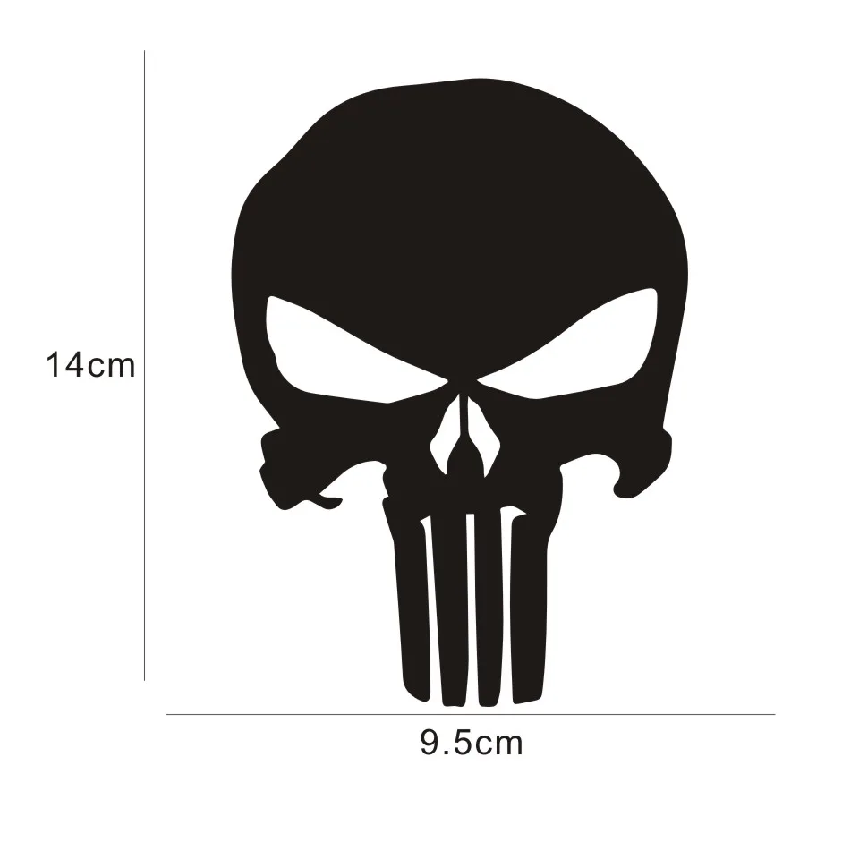 14*9.5cm Cool Skull Punisher Car Sticker Bumper Stickers and Decals Styling Decoration Door Body Window Vinyl | Автомобили и