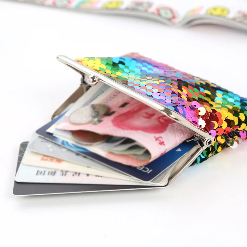 Блестящий кошелек с блестками на застежке для монет держатель карт клатч сумка