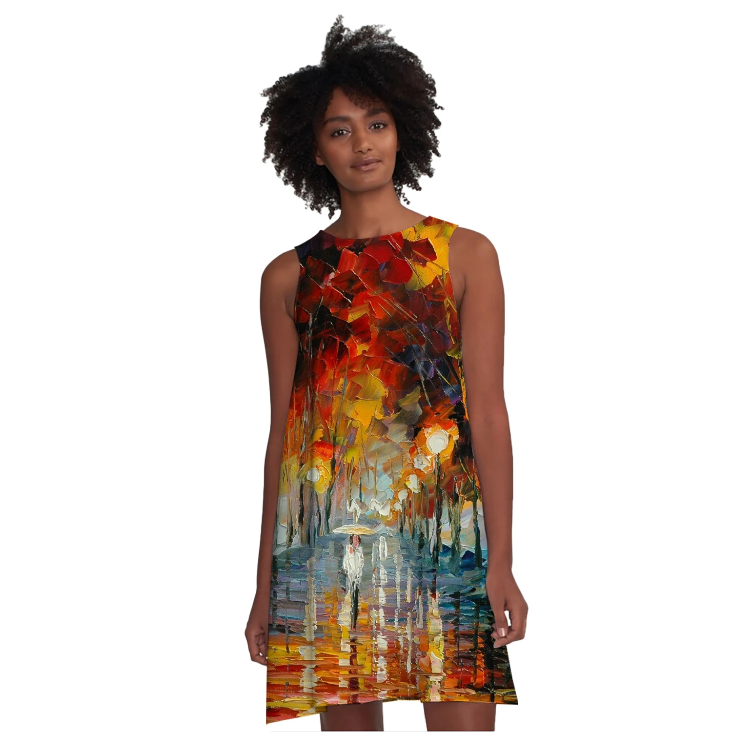 

2021New Summer Dress 3D Print Women Plus Size Casual Loose Dress Women Elegant Sundress Dresses For Women Oil Painting Pattern