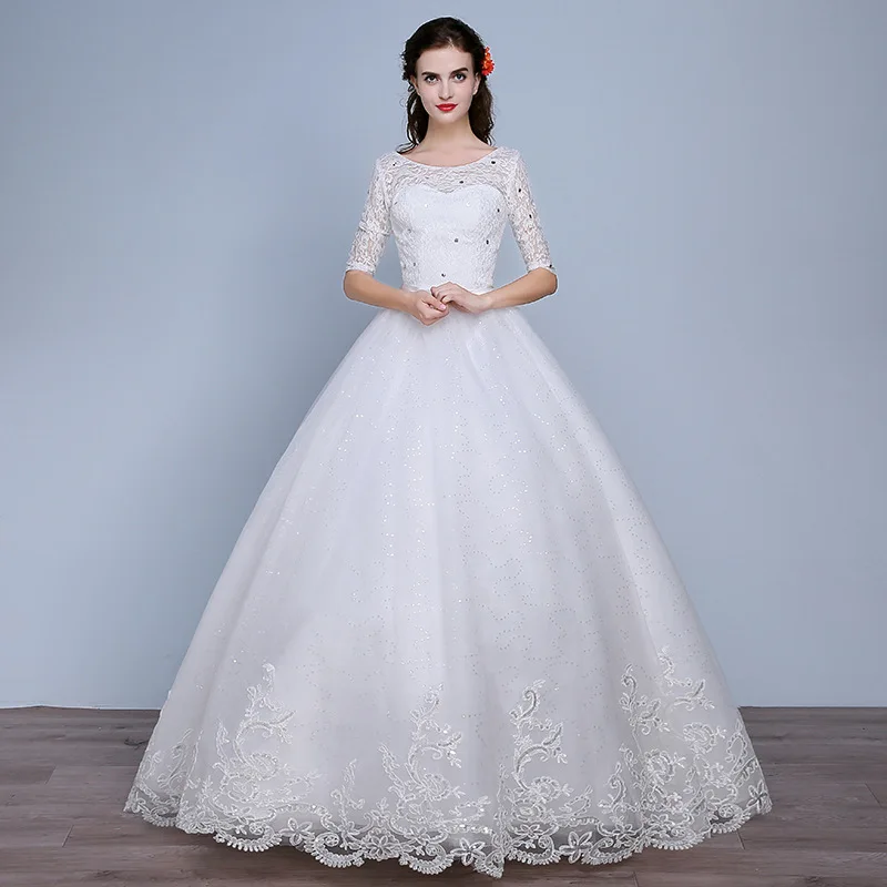 

Factory Wholesale Sexy Lace Wedding Dresses Real Photo Plus Size Long Sleeved Bridal Gown Alibaba Online Store O Neck Sleeves