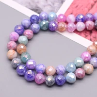 60pcs 8mm faceted crystal glass beads strawberry shape charm loose spacer glass beads for jewelry making diy earring bracelet