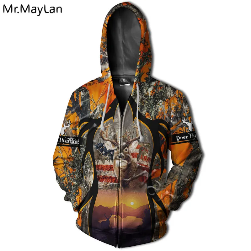 

Deer Hunting 3D Printed Jacket Men/women Harajuku Hoodie Unisex Casual Camo Streetwear Sweatshirt Pullover sudadera hombre A-103