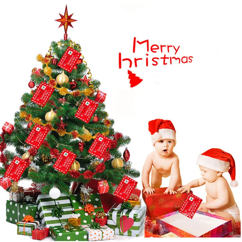 

10 Pcs / Lot Red Christmas Envelope Christmas Candy Bag Xmas Tree Pendant Ornament Decoration Supplies