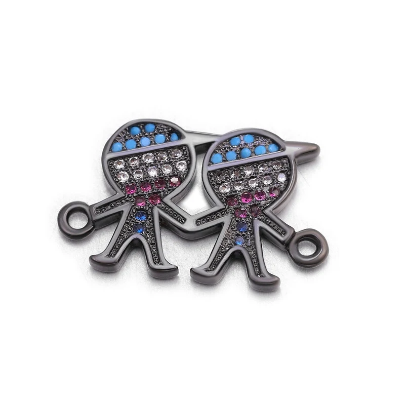 Metal Black Juya DIY ювелирные аксессуары Красочный Циркон буквы мама мальчик девочка разъемы для мамы женский дружба шнур кожаный - Цвет: Metal Black