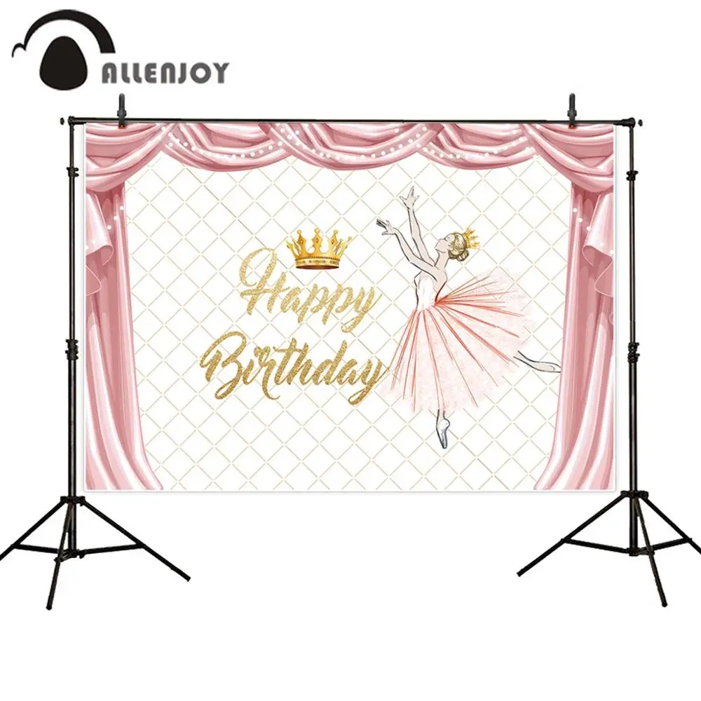 Allenjoy фон для фотосъемки Принцесса Корона розовый занавес ромбовидный узор день рождения балет танцор девушка фон