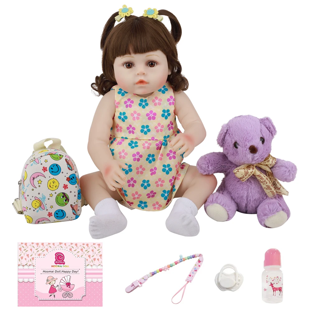 

Lifelike Reborn Dolls 48CM Early Education Whole Silicone Cute Handmade 18" Princess Girl Baby Toy Doll For Kid Birthday Gift