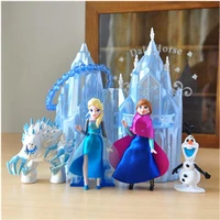 disney frozen new toys 6pcslot 6 16cm pvc anna elsa princess olaf sven kristoff and castle ice palace throne action figure doll