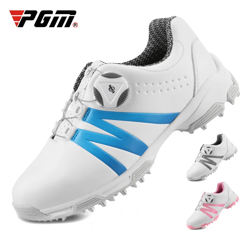 PGM Boys Girls Golf Shoes Waterproof Lightweight Soft Sneakers Children Spikes Anti-slip Wearable Casual Shoes D0846