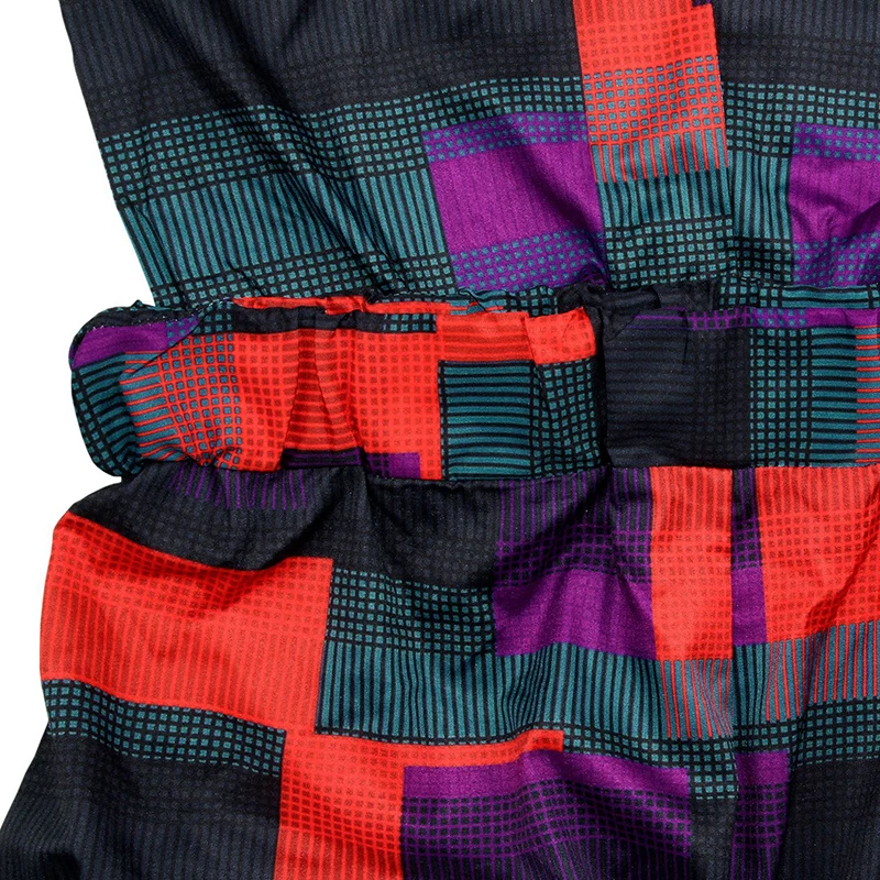 

GALCAUR Sexy Print Wide Leg Pants For Women V Neck Sleeveless High Waist Hit Color Backless Designer Jumpsuits Female 2021 Style