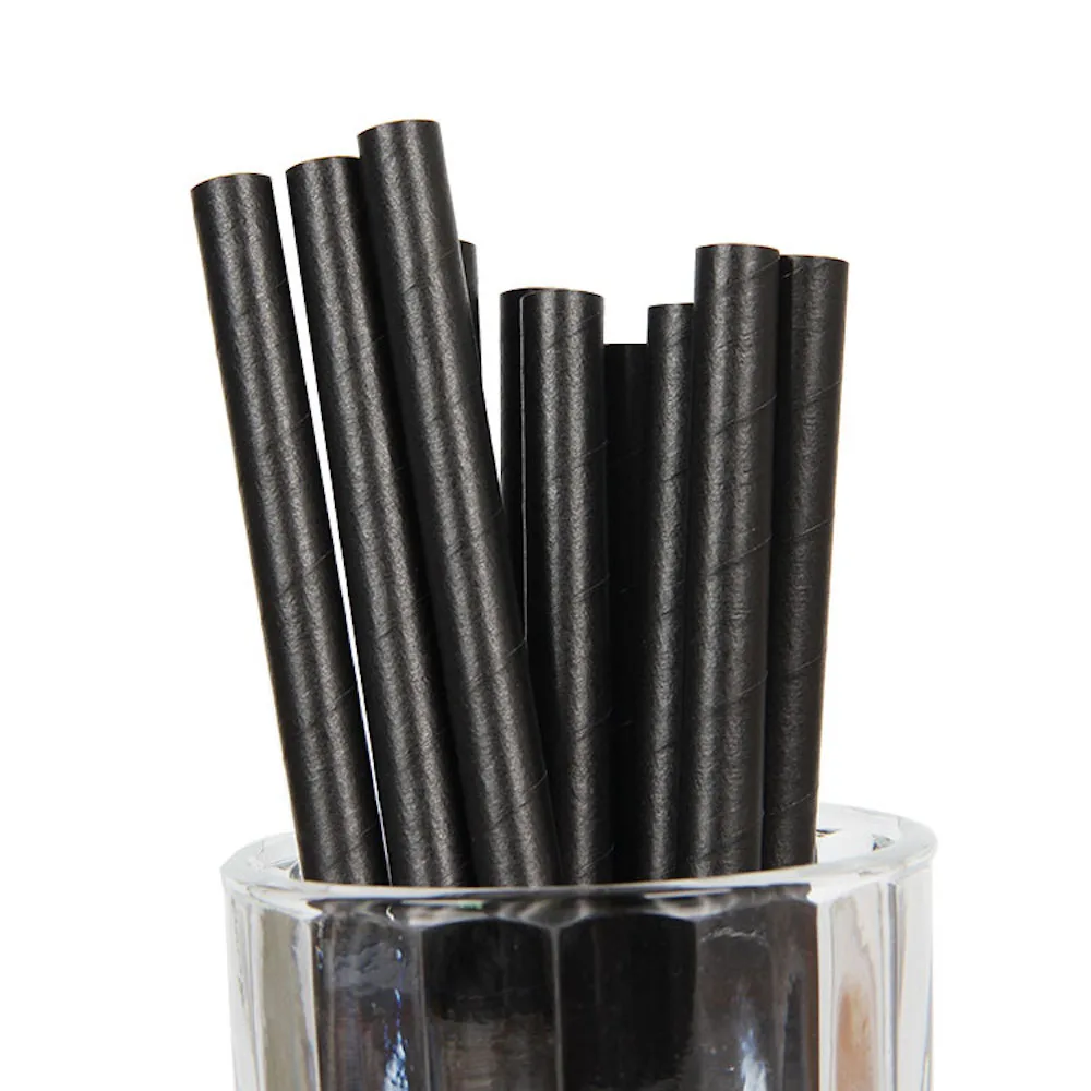 200x разлагаемая крафт-бумага всасывающая трубка карамельного цвета соломинки для