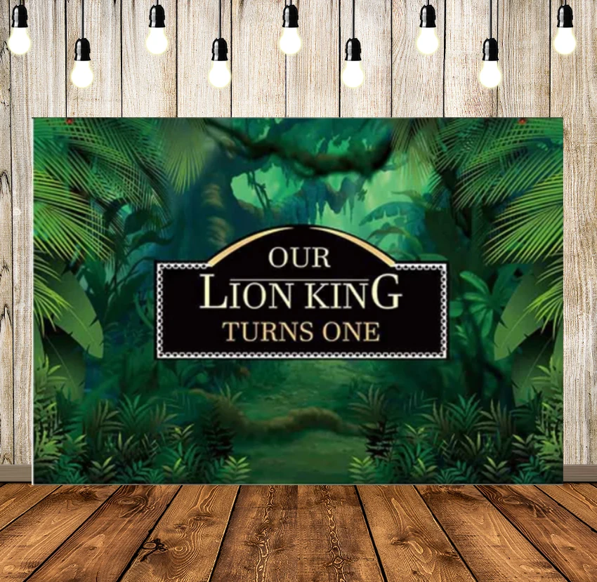 

Custom Backdrop Forest King Kids Birthday Party Decor Photo Background Sunset Lion Baby Shower Banner Poster Cartoon Photozone