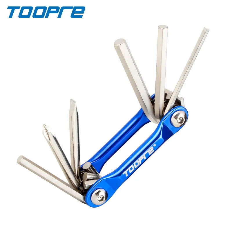 

Набор инструментов TOOPRE для ремонта велосипеда, гаечный ключ 6 в 1, шестигранное отверстие для спицы, инструменты для горного велоспорта