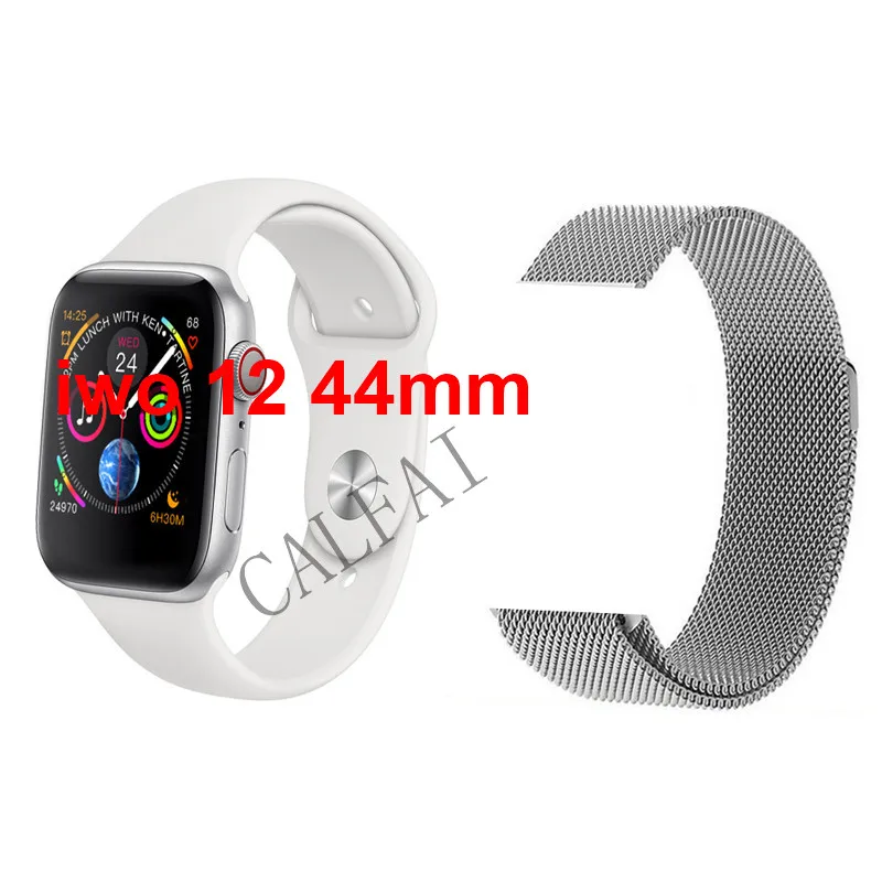 Умные часы IWO 12 watch Series 5 44 мм 1:1 IP68 IWO 8 обновленные умные часы спортивные часы с Siri ЭКГ защитный чехол PK iwo 12 - Цвет: silver