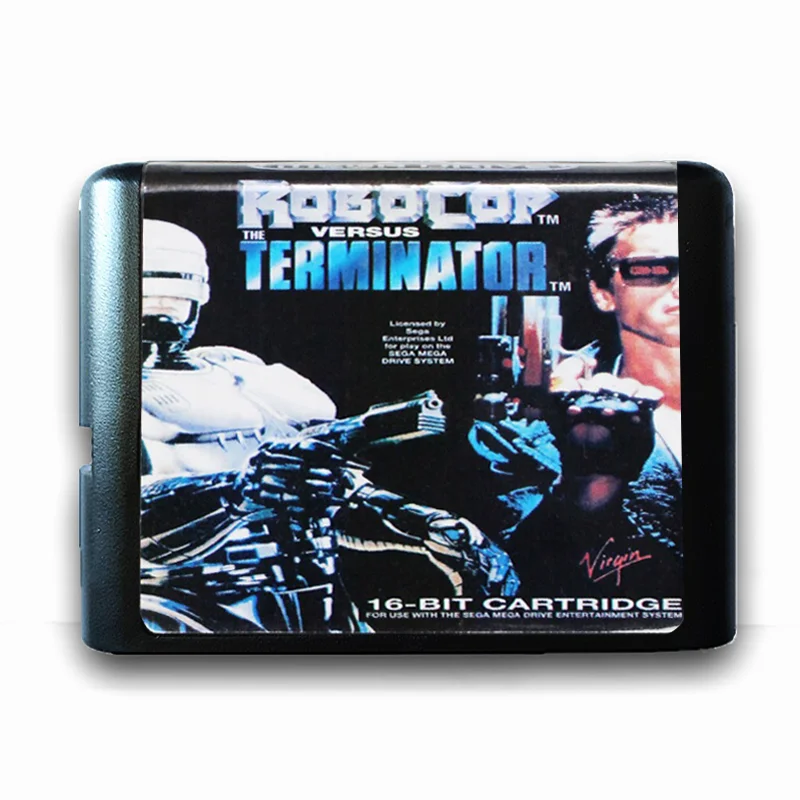 Robocop Versus Terminator наклейка B для 16 бит Sega MD игровая карта Mega Drive Genesis US PAL версия видео