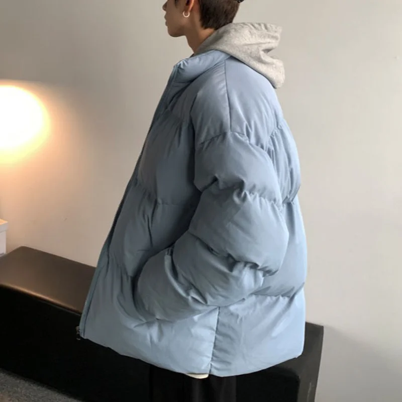 

Parkas Women Winter Candy Color Couples Stand Collar Oversize Korean Style Zipper Ins Outwear Warm Coats Streetwear Female New