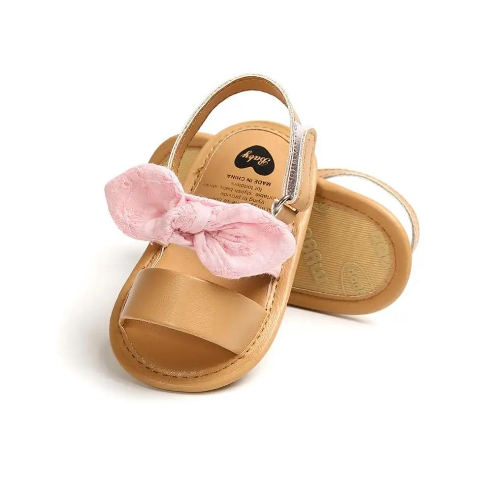 

Summer Baby Girls Bow PU Soft Bottom Sandals