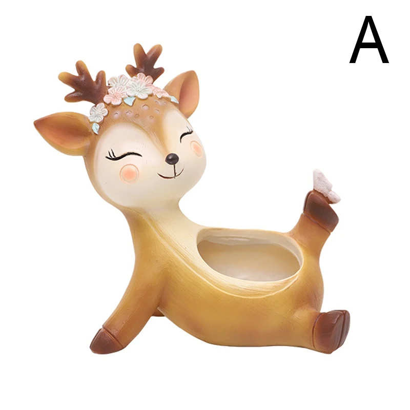 Цветочный горшок с мультяшным оленем украшение для рабочего стола симпатичный