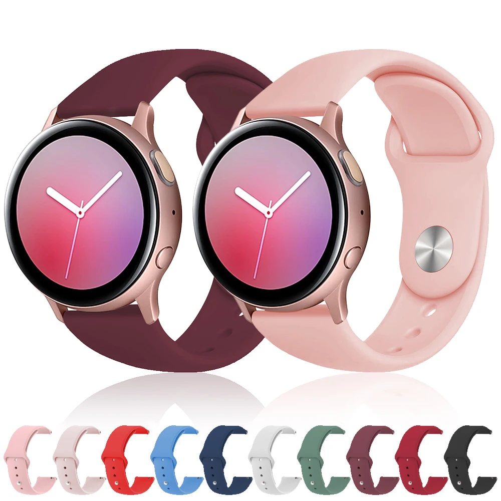 Ремешок силиконовый для часов мягкий браслет Samsung Galaxy Watch 42 мм Active 2 Gear S2 Classic Sport Huami