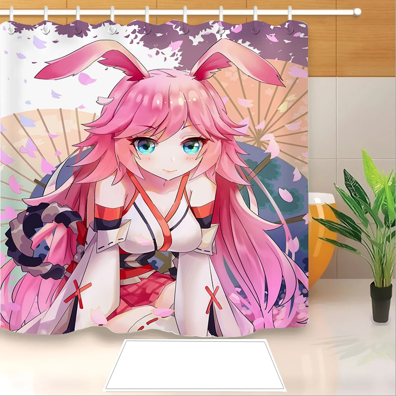 Шторы для душа с 3D принтом аниме Yae Sakura водонепроницаемые занавески ванной