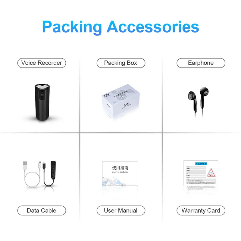 Цифровой Интеллектуальный голосовой диктофон Звук один клик запись долгое время