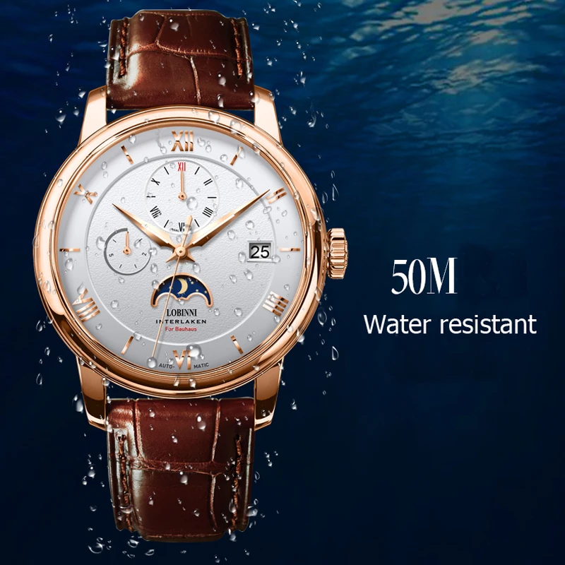Люксовый бренд LOBINNI Switzerland мужские часы Чайка автоматические механические