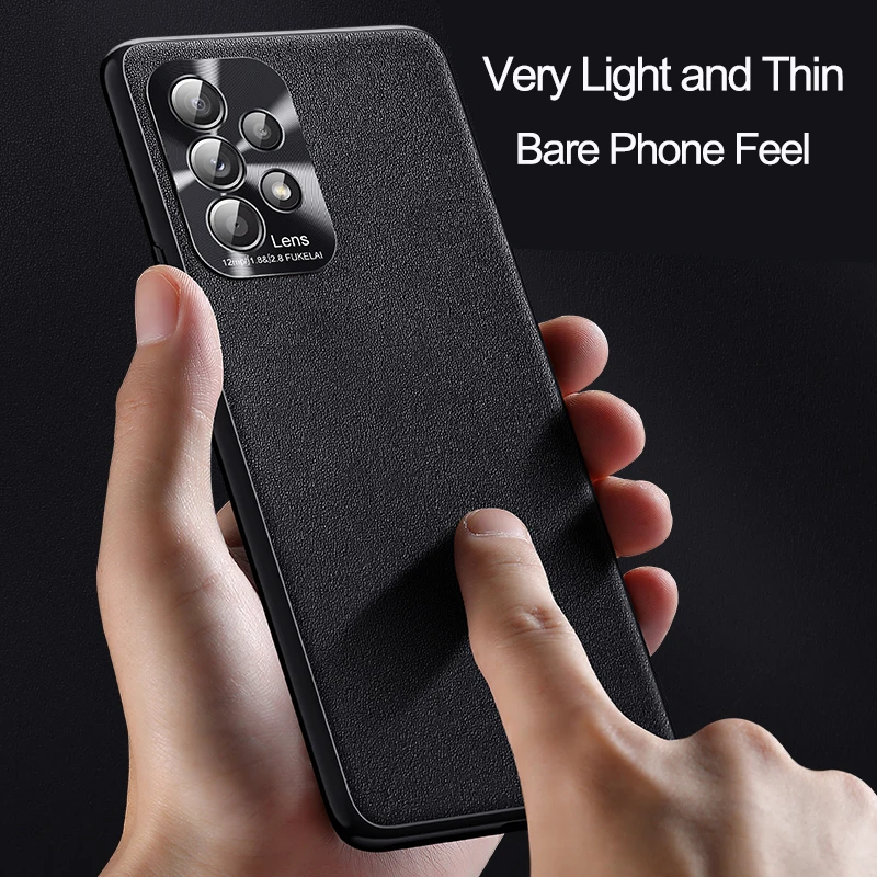 

For Samsung Galaxy A52 A72 A32 5G Case Luxury Metal Lens Leather Silicone Soft Shockproof Back Cover Capa Fundas